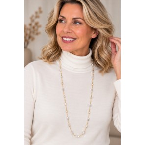 Bijoux ketting lang 8115070 Parel goudstaafjes Bijoux ketting lang 8115070 Parel goudstaafjes
